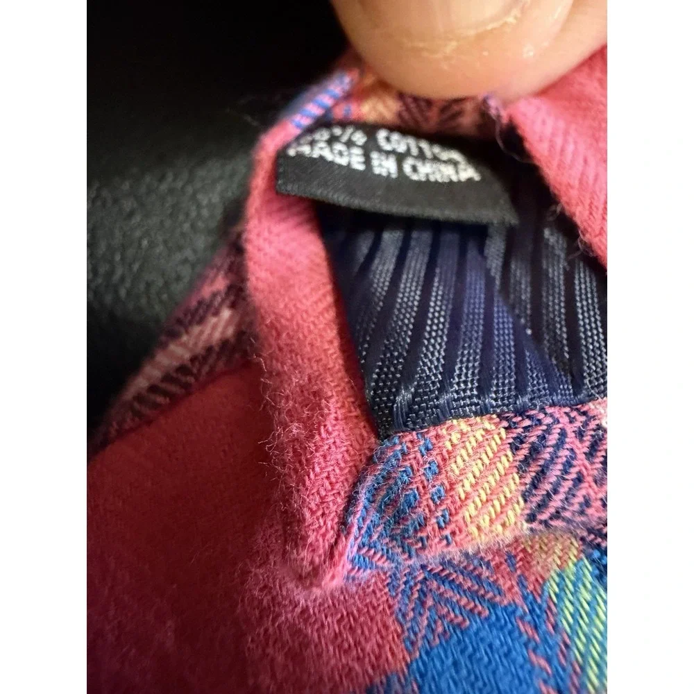 Umo Lorenzo Pink Plaid 100% Cotton Skinny Tie!